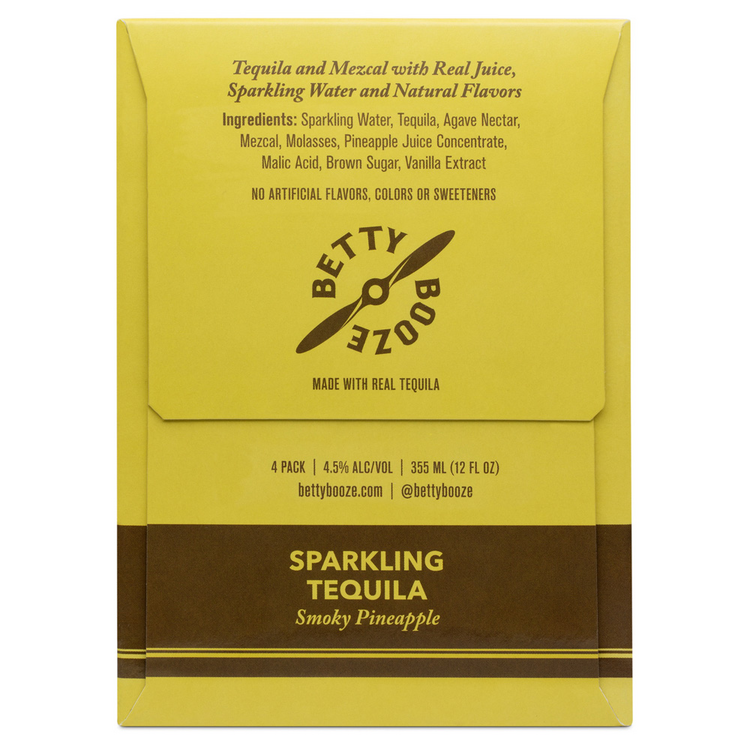 Betty Booze Sparkling Tequila Smoky Pineapple Cocktail - 355ML - Back