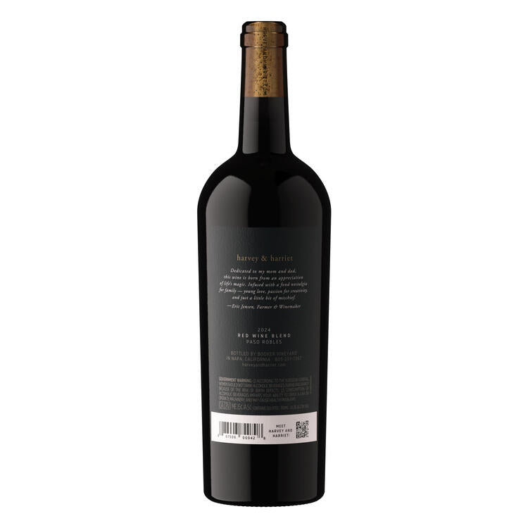 Harvey & Harriet Red Wine Blend Paso Robles 2023 - 750ML - Back