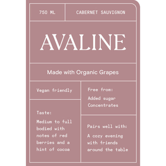 Avaline Cabernet Sauvignon Wahluke Slope Made With Organic Grapes - 750ML - Front Label