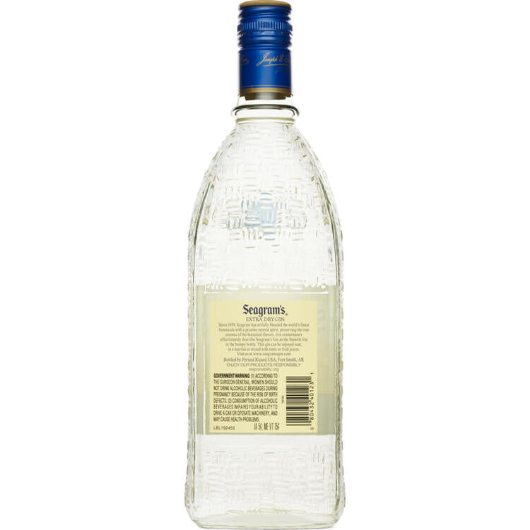 Seagram's Extra Dry Gin 80 - 750ML - Back