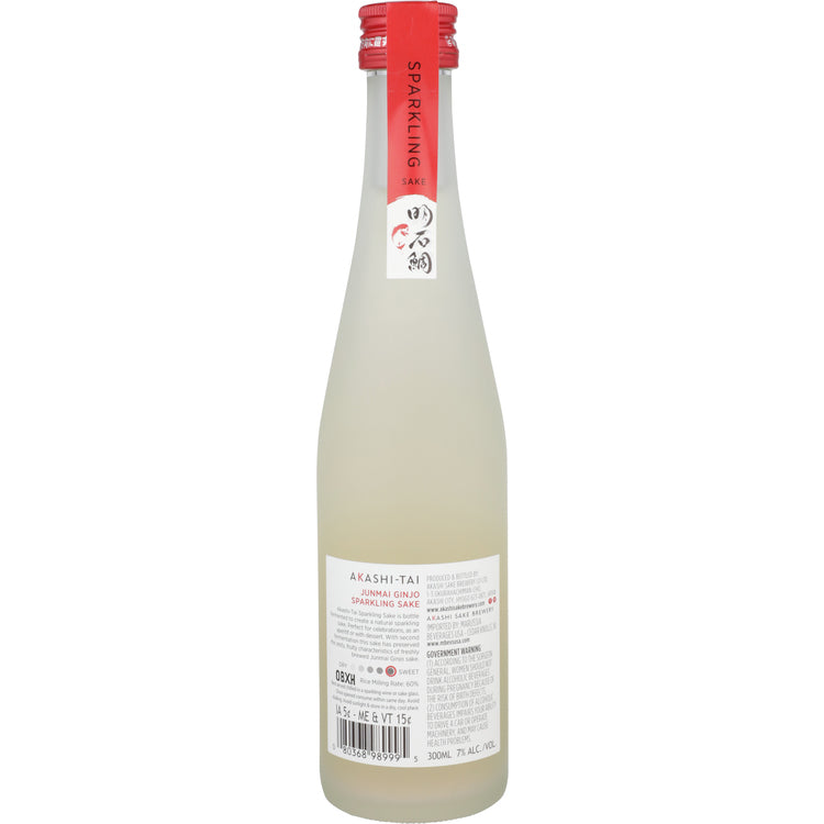 Akashi Tai Junmai Ginjo Sparkling Sake - 300ML - Back