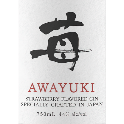 Awayuki Strawberry Flavored Gin 88 - 750ML - Front Label