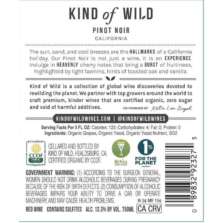Kind Of Wild Pinot Noir California 2023 - 750ML