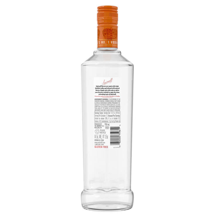 Smirnoff Caramel Flavored Vodka Kissed Caramel 60 - 750ML - Back