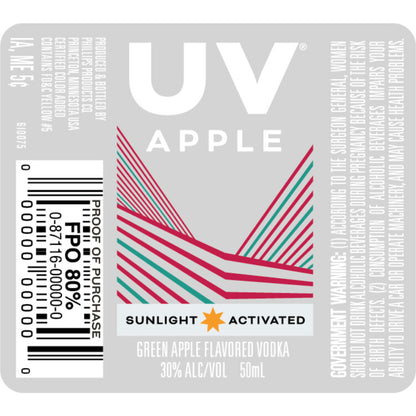 Uv Green Apple Flavored Vodka 60 - 50ML