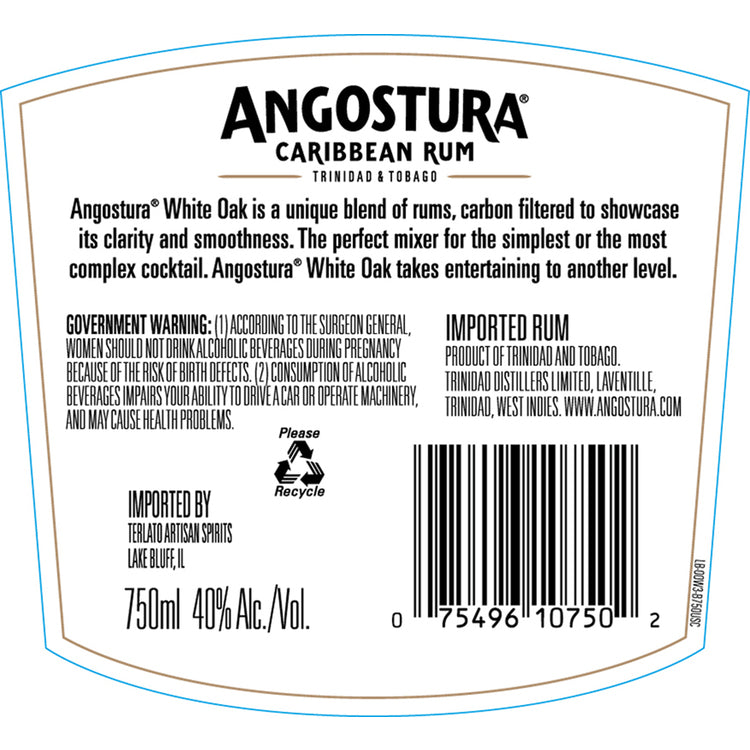 Angostura Light Rum White Oak 80 - 750ML