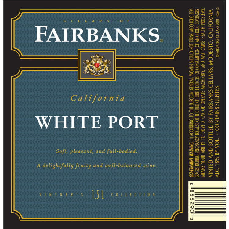Fairbanks White Port California - 1.5L - Back