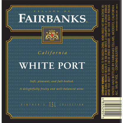 Fairbanks White Port California - 1.5L - Back