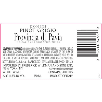 Donini Pinot Grigio Delle Venezie - 750ML - Back Label