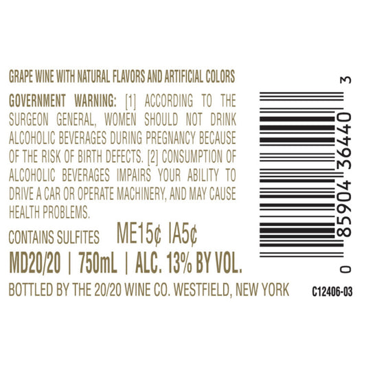 Md 20/20 Electric Melon Flavored Wine - 750ML - Back