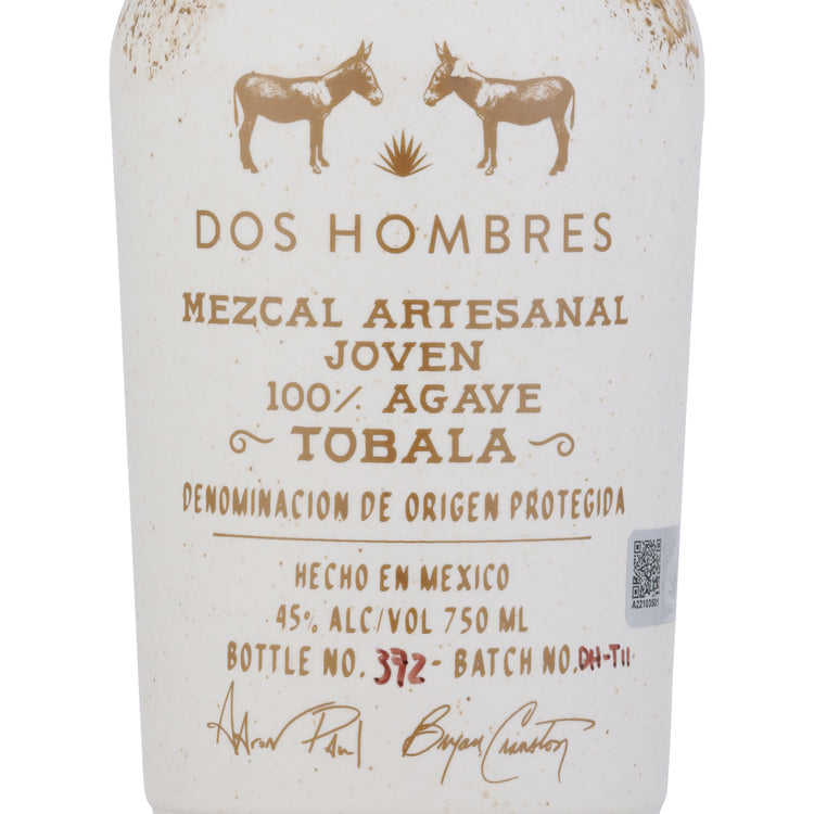 Dos Hombres Mezcal Artesanal Joven Tobala 90 - 750ML - Front Label