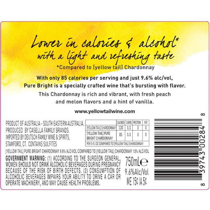 Yellow Tail Chardonnay Pure Bright South Eastern Australia - 750ML