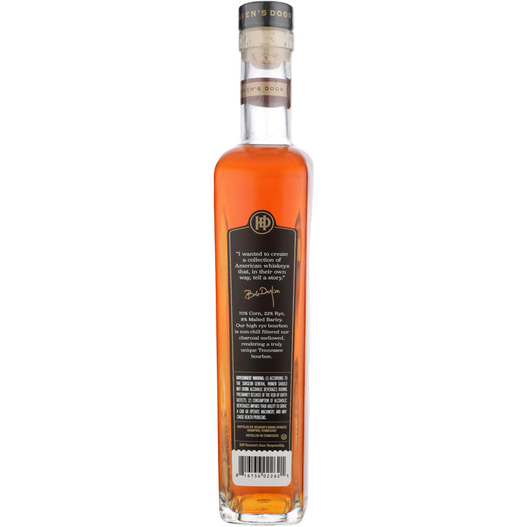 Heaven's Door Straight Bourbon Revival 92 - 750ML - Back