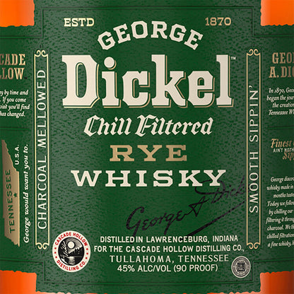 George Dickel Rye Whiskey 90 - 1.75L - Front Label