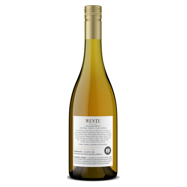Wente Vineyards Chardonnay Restaurant Cuvee Central Coast - 750ML - Back