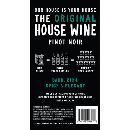 House Wine Pinot Noir Central Valley - 3.0L