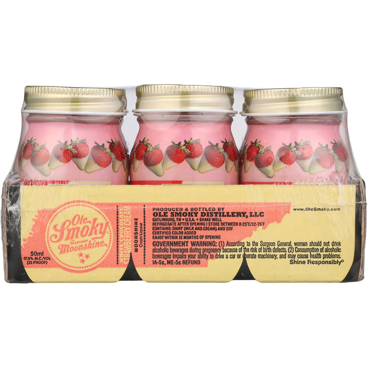 Ole Smoky White Chocolate Strawberry Cream Moonshine 35 - 50ML - Back