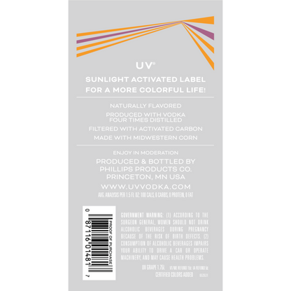 Uv Grape Flavored Vodka 60 - 50ML - Front Label