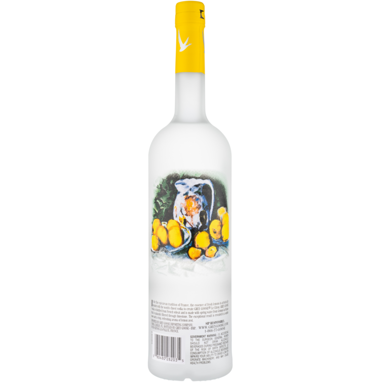 Grey Goose Citrus Flavored Vodka Le Citron 80 - 1.0L - Back