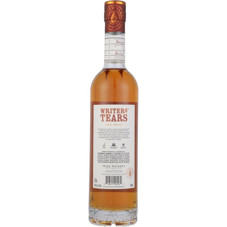 Writers Tears Single Malt Irish Whiskey Red Head 92 - 750ML