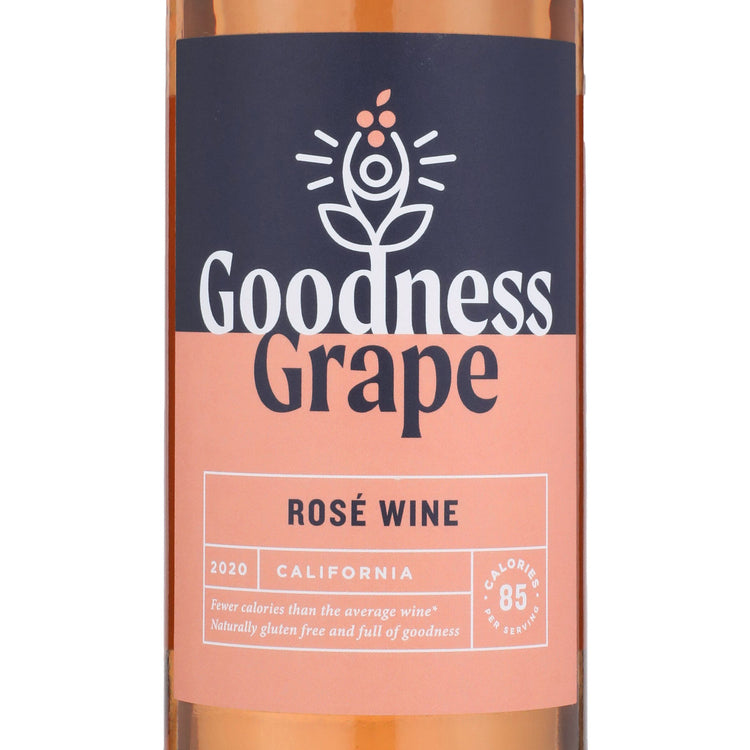 Goodness Grape Rose 85 Calories Per Serving California 2020 - 750ML - Front Label