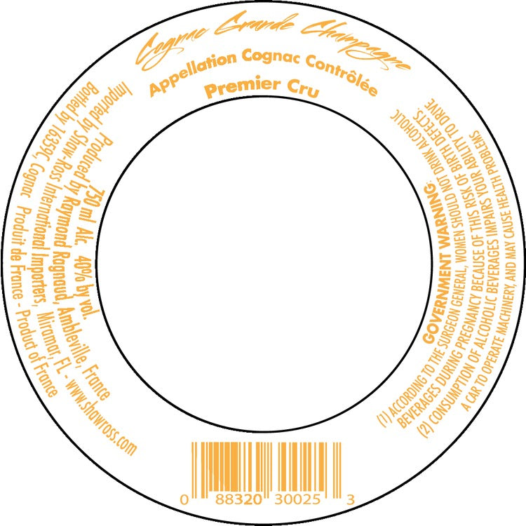 Branson Grande Champagne Cognac Xo 80 - 750ML - Back Label