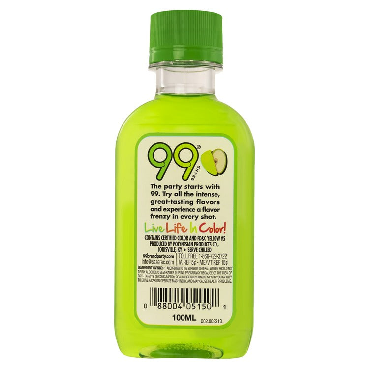 99 Brand Sour Apple Liqueur 99 - 100ML - Back