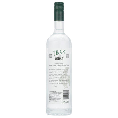Tina's Vodka 80 - 750ML - Back