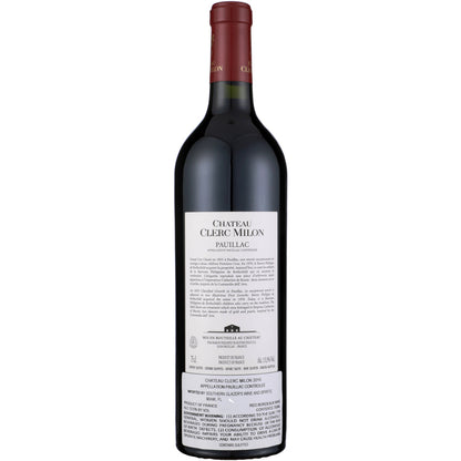 Chateau Clerc Milon Pauillac 2016 Wood Box - 750ML - Back