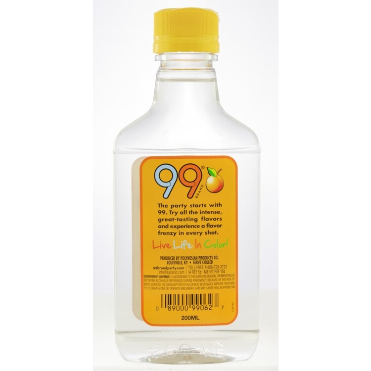 99 Brand Peach Schnapps 99 - 200ML - Back