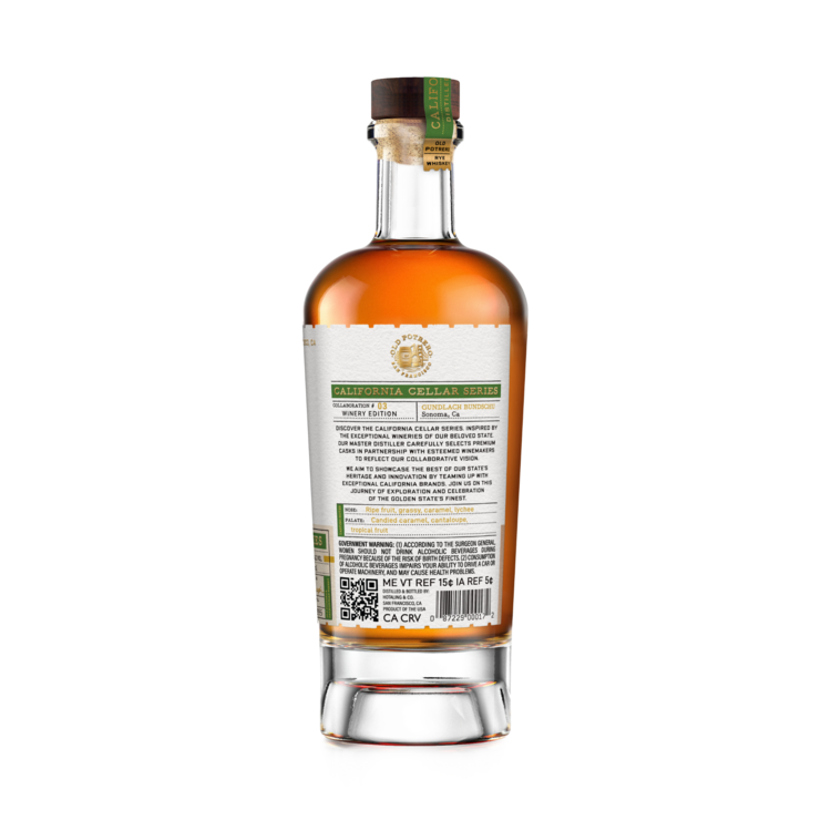 Old Potrero Rye Whiskey California Cellar Series Gundlach Bundschu 5 Y - 700ML - Back
