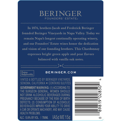 Beringer Founders' Estate Chardonnay California - 750ML