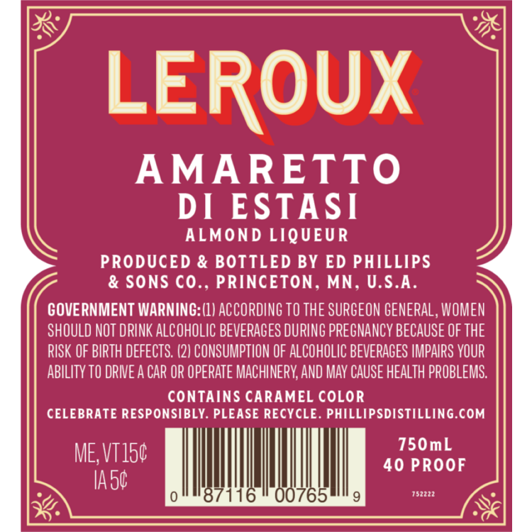 Leroux Amaretto Di Estasi 40 - 750ML