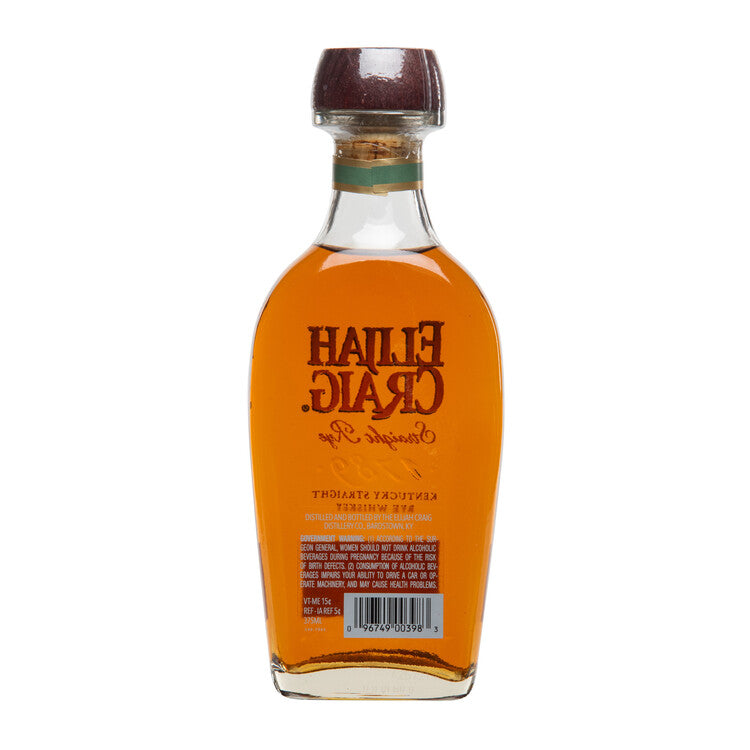 Elijah Craig Straight Rye Whiskey 94 - 375ML - Back