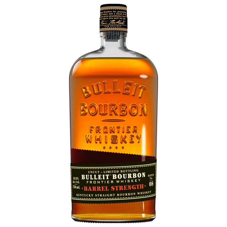 Bulleit Straight Bourbon Barrel Strength No. 8 Frontier Whiskey Uncut - 750ML - Front