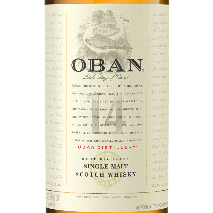 Oban Single Malt Scotch 14 Yr 86 - 750ML - Front Label