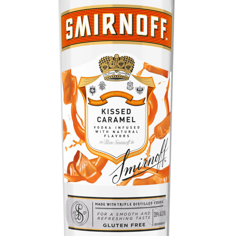 Smirnoff Caramel Flavored Vodka Kissed Caramel 60 - 750ML - Front Label