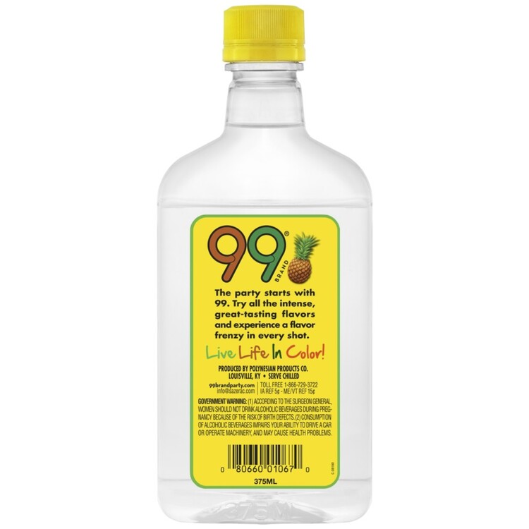 99 Brand Pineapple Schnapps 99 - 375ML - Back