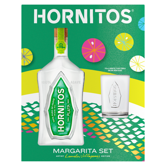 Hornitos Tequila Plata 80 W/ Rocks Glass '24 - 750ML