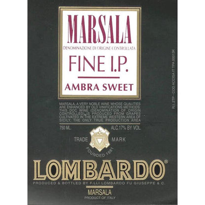 Lombardo Marsala Ambra Sweet Fine I.P. - 1.0L - Front Label