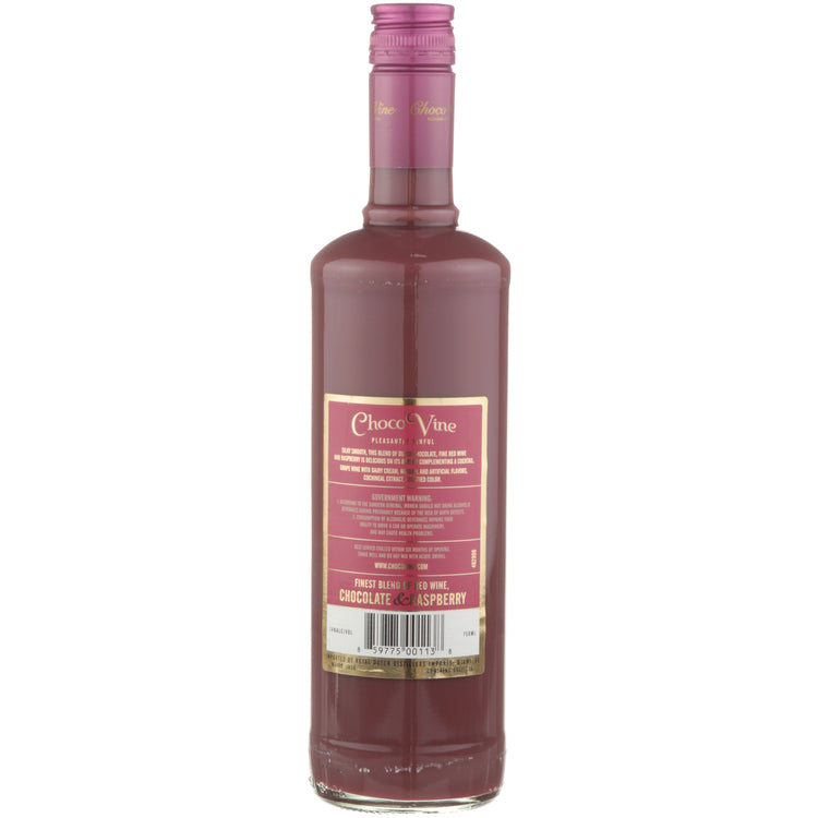 Chocovine Raspberry & Chocolate Flavored Wine - 750ML - Back