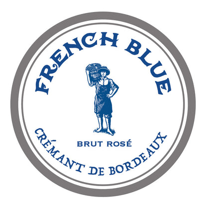 French Blue Cremant De Bordeaux Brut Rose - 750ML - Front Label