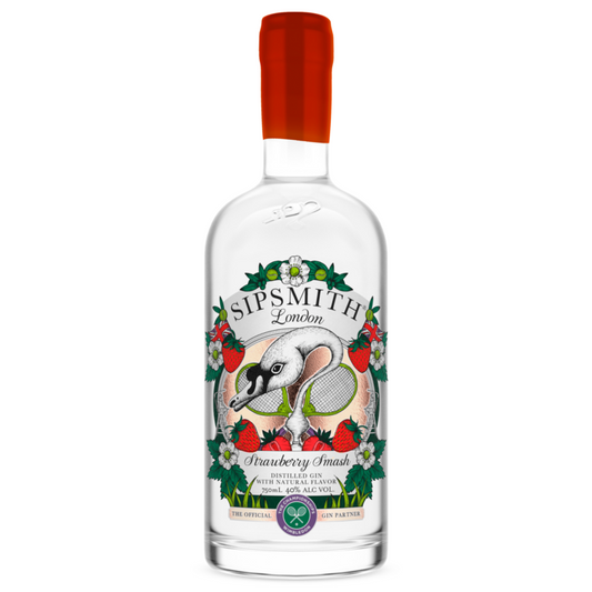 Sipsmith Strawberry Smash Flavored Gin Wimbledon 80 - 750ML - Front
