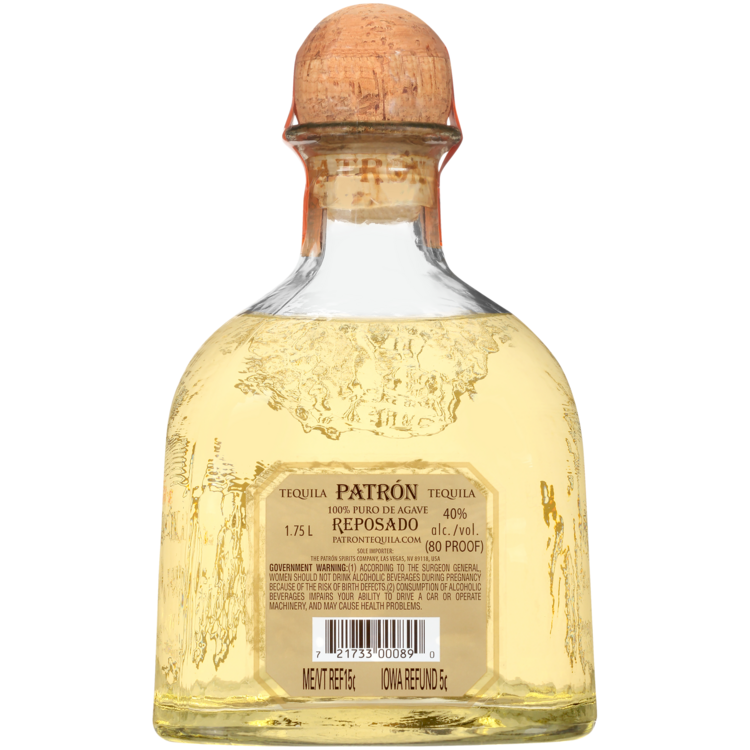 Patron Tequila Reposado 80 - 1.75L - Back