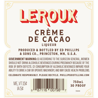 Leroux Creme De Cacao White 30 - 750ML