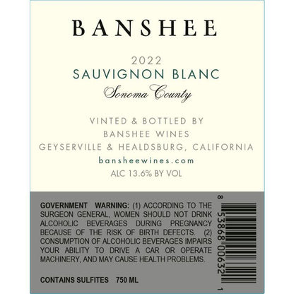 Banshee Sauvignon Blanc Sonoma County 2022 - 750ML