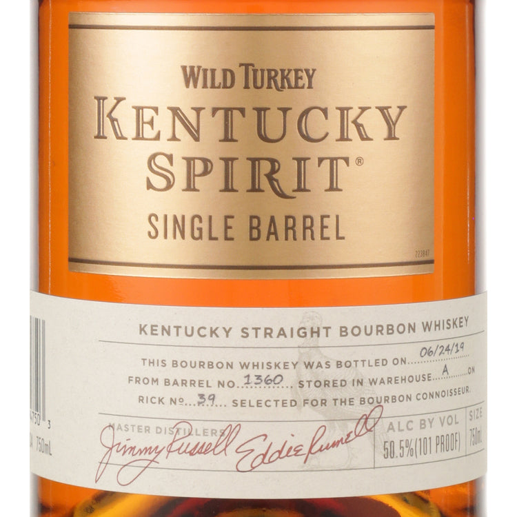 Wild Turkey Straight Bourbon Kentucky Spirit Single Barrel 101 - 750ML - Front Label