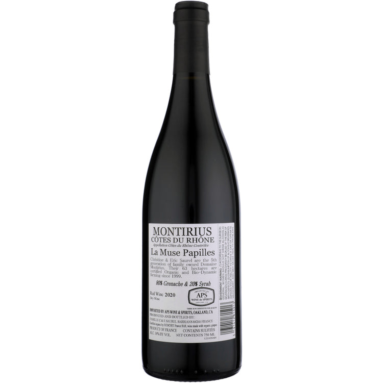 Montirius Cotes Du Rhone Rouge La Muse Papilles - 750ML - Back