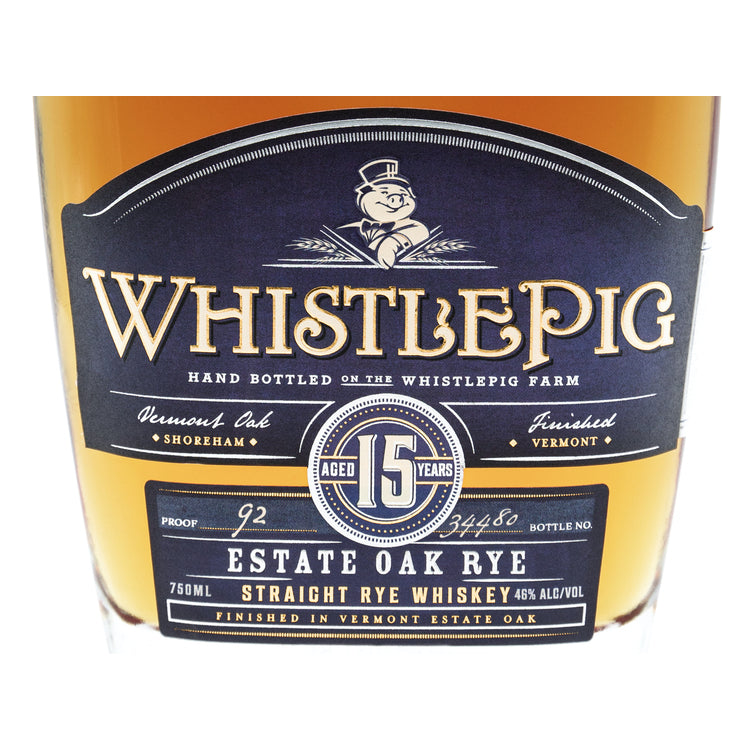Whistlepig Straight Rye Whiskey Finished In Vermont Estate Oak 15 Yr 9 - 750ML