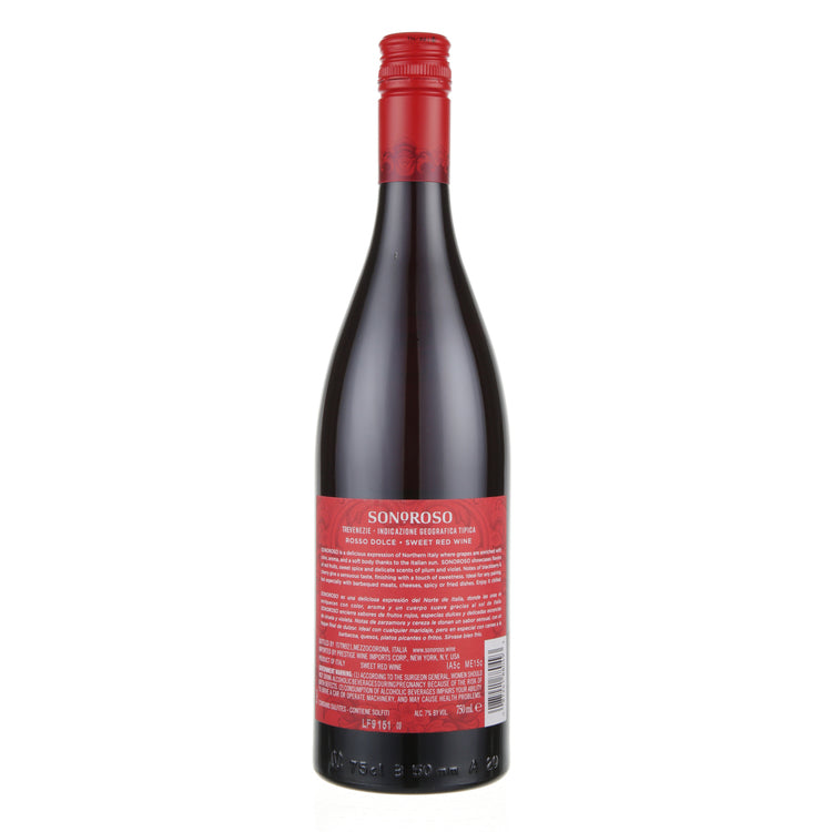 Sonoroso Sweet Red Rosso Dolce Trevenezie - 750ML - Back